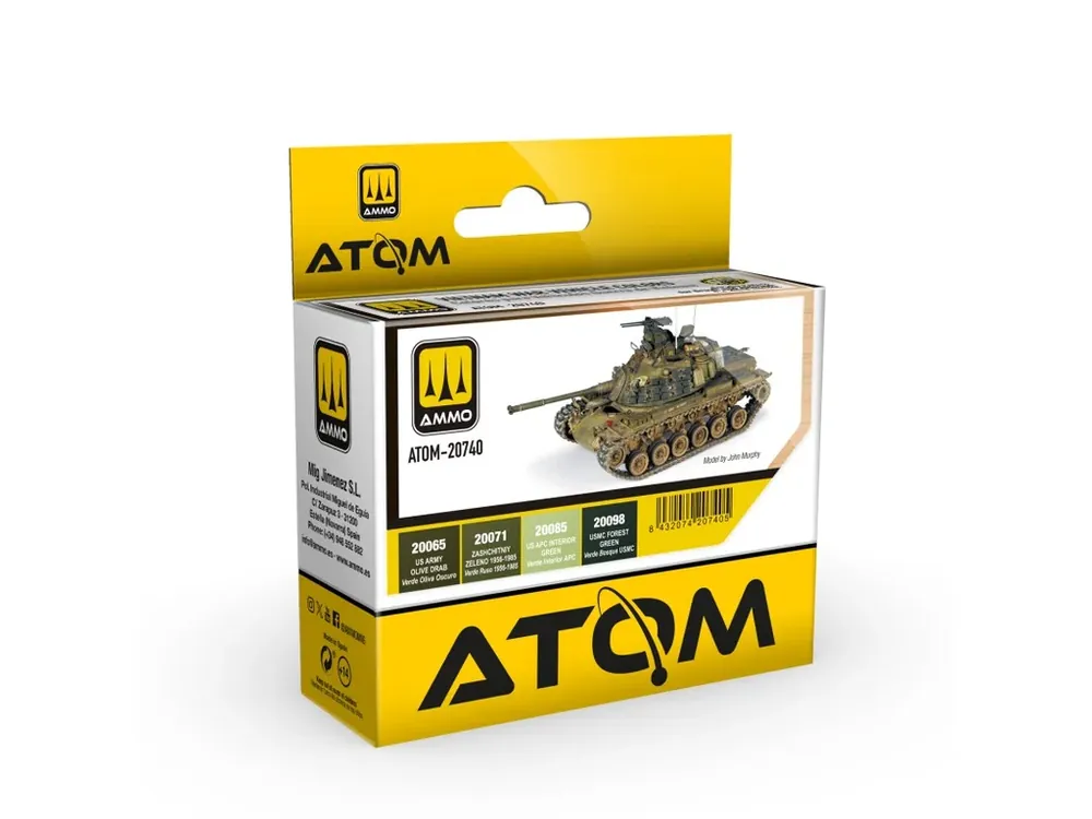 Ověřený Sada akrylových barev ATOM - Vietnam War Vehicles Colors Set 4x20ml