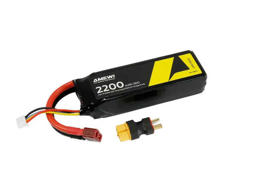 Oblíbený Akumulátor Amewi Li-Pol 2200mAh/11,1V 50C T-DEAN + XT-60 Adaptér