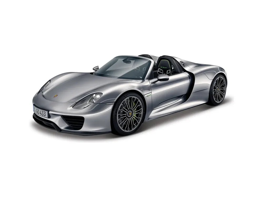 Přímo Od Výrobce Bburago Porsche 918 Spyder 1/24 stříbrná