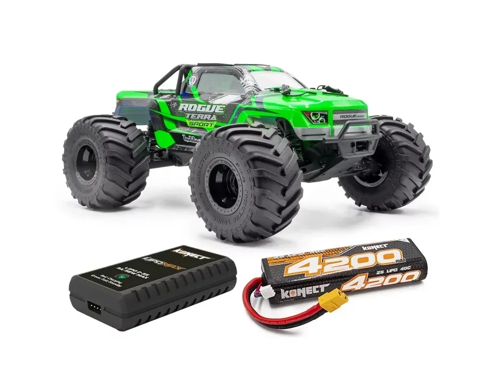 Hobbytech RC Rogue Terra Sport RTR Brushless Monster Truck 4WD, zelená (+ Akumulátor a Nabíječka) Koupit Online