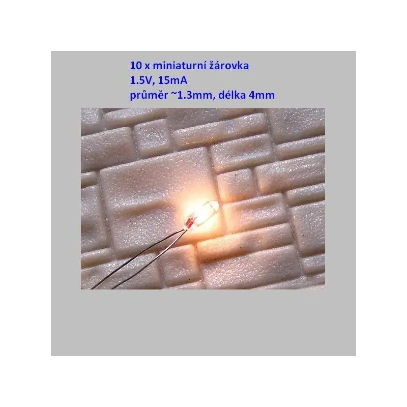 Miniaturní žařovičky - 1.5V/15mA, průměr 1,3 mm (10ks) Časově Omezené