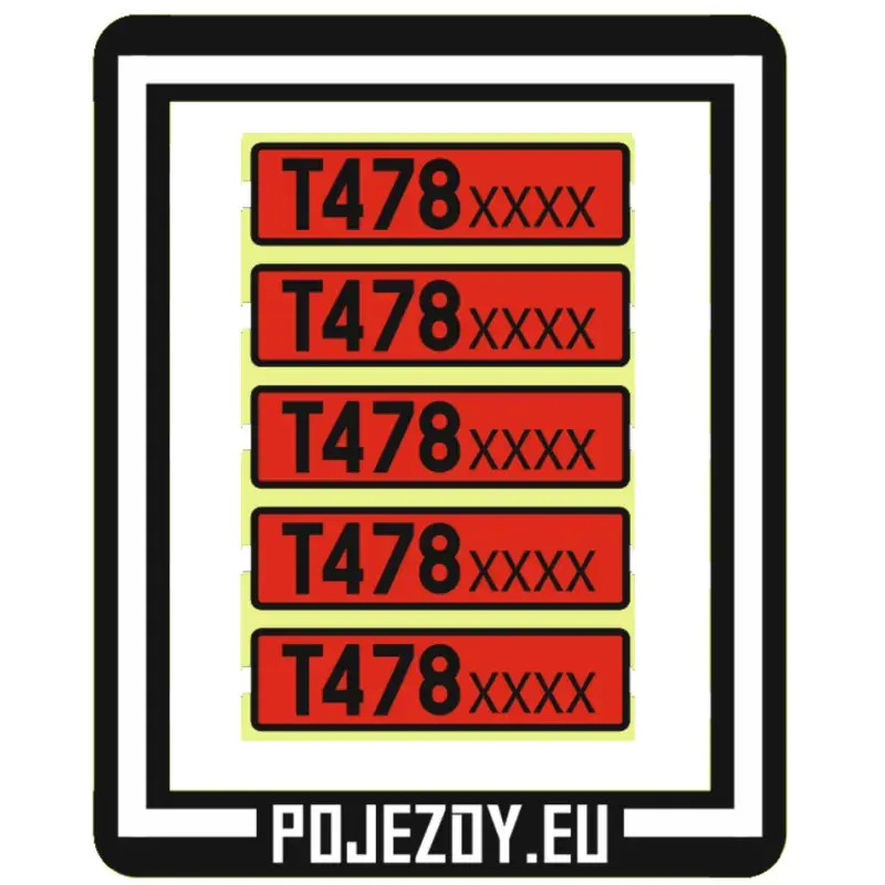 Rychlé Dodání H0 - Tabulky řad T478.40xx (červené)