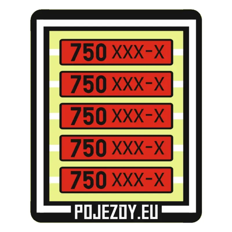 Levný H0 - Tabulky pro řadu 750 xxx-x (červené)