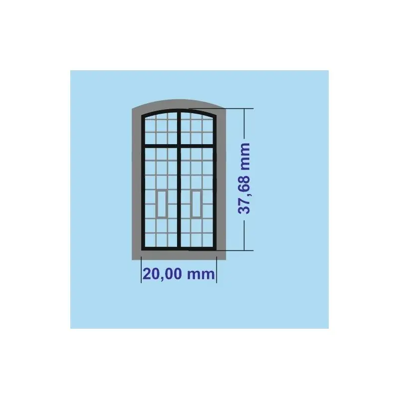 Cenová Bomba H0 - Okna výtopen a průmyslových budov 38 x 20 mm s rámem