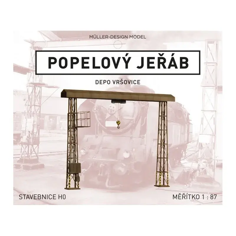 H0 - Popelový jeřáb vzor Vršovice (stavebnice) Značkový