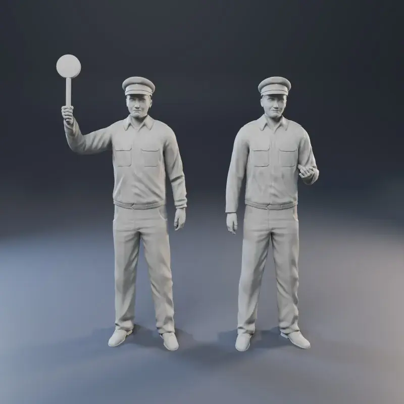 H0 - Výpravčí + výpravčí (2ks!), barvený miniset Expresní Doručení