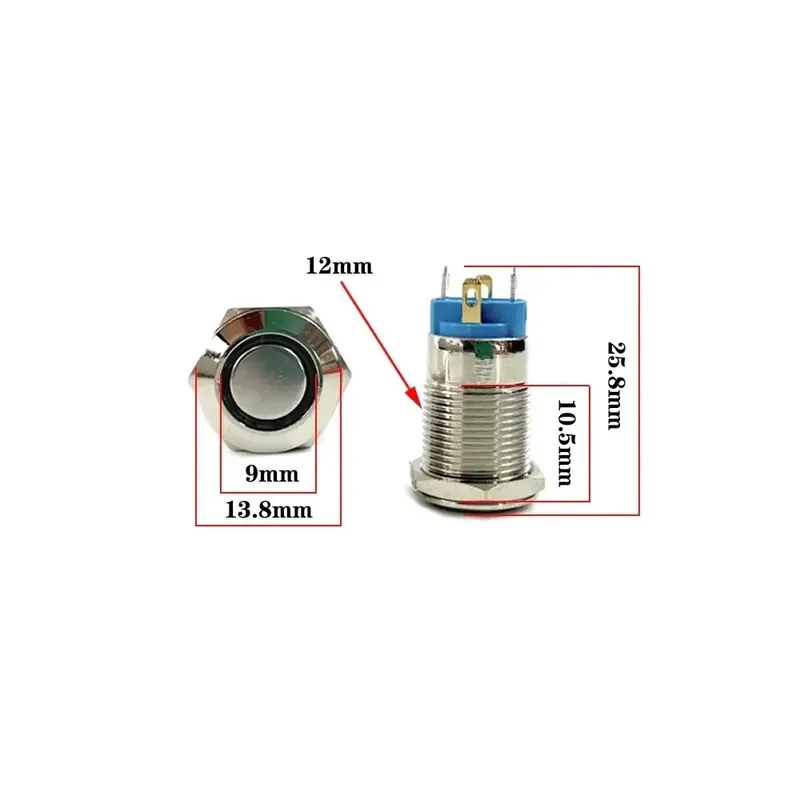 Ověřený Odolné tlačítko s podsvětlením, 5V, průměr 12mm