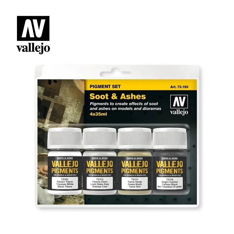 Nejprodávanější Vallejo Pigments Set 73193 Soot and Ashes (4)
