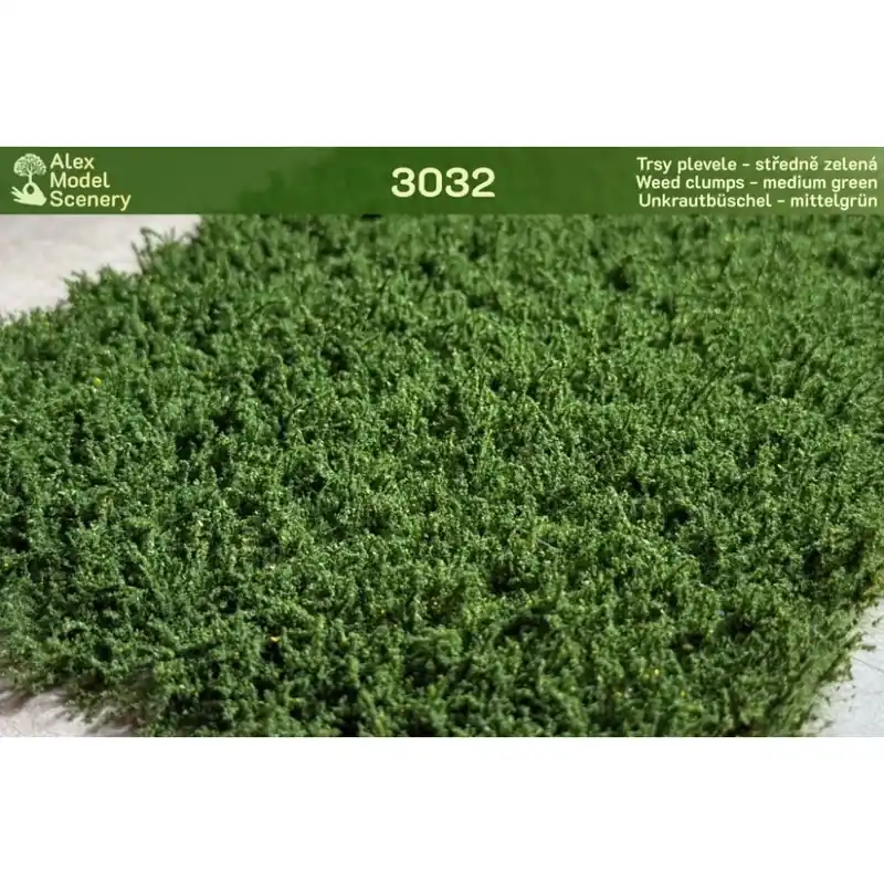Trsy plevele - středně zelená (travní foliáž Alex Model Scenery 3032) Levný