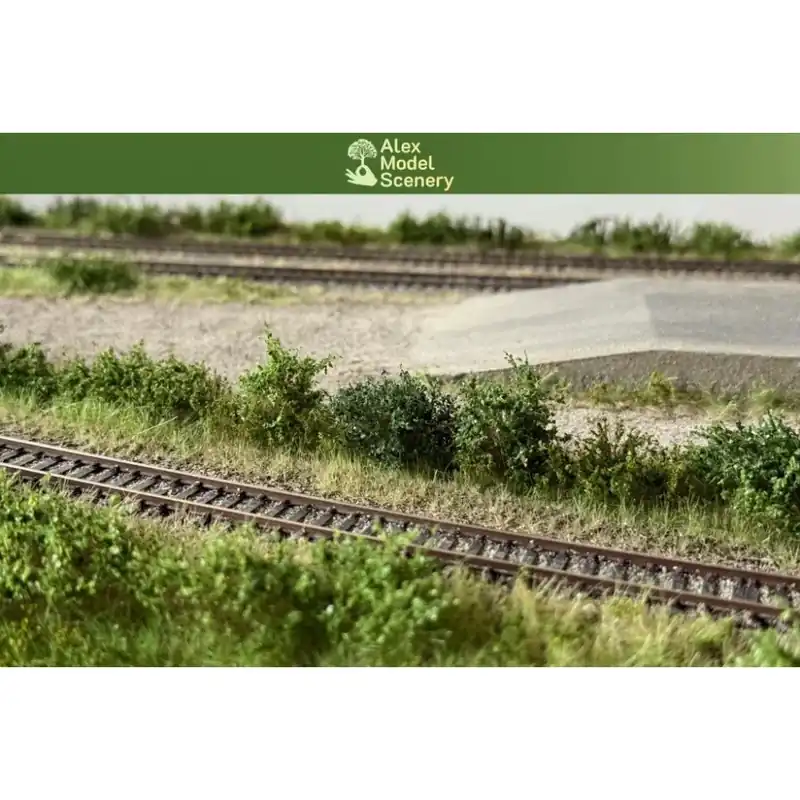 Novinka 16 středních keřů - světle zelená (jemné listí) (travní foliáž Alex Model Scenery 3051)