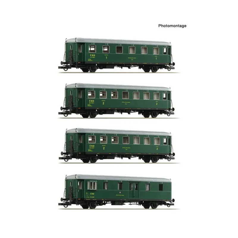 Nejprodávanější H0 - Set osobních vozů Rybák Ae + Be + Be + Dsd ČSD (analog) Roco
