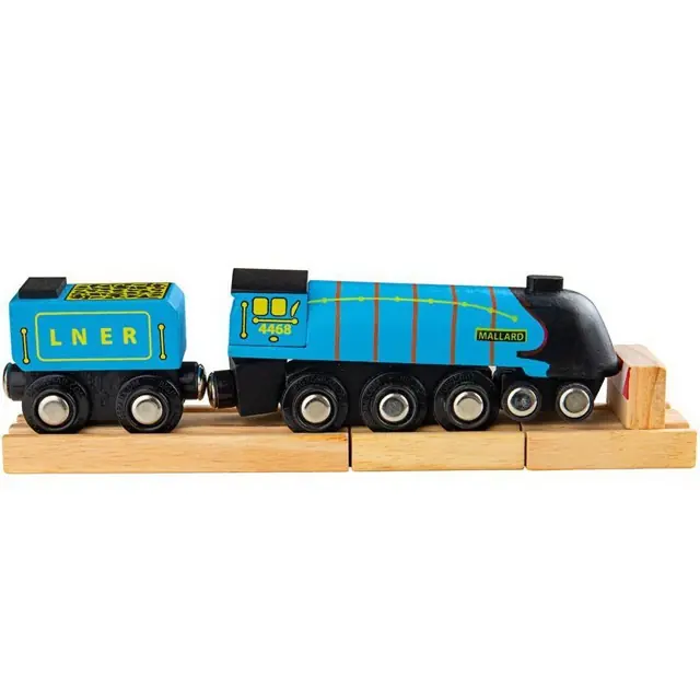 Výprodej Vláčkodráha vláčky - Lokomotiva replika Mallard + 3 koleje (Bigjigs)