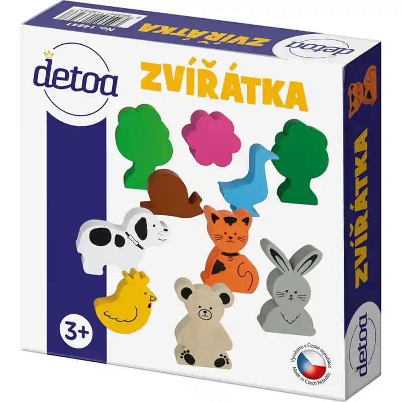 Zvířátka dřevěné - Sada, 10ks (Detoa) Bezpečná Platba