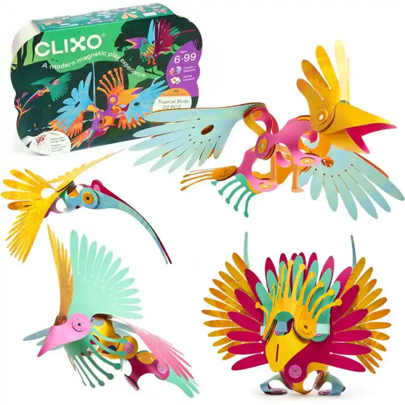 CLIXO - Tropical Birds magnetická stavebnice, 22 kusů Vrácení Zdarma