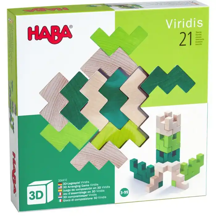 Kostky - Dřevěná 3D stavebnice zelená (Haba) Hit Sezóny