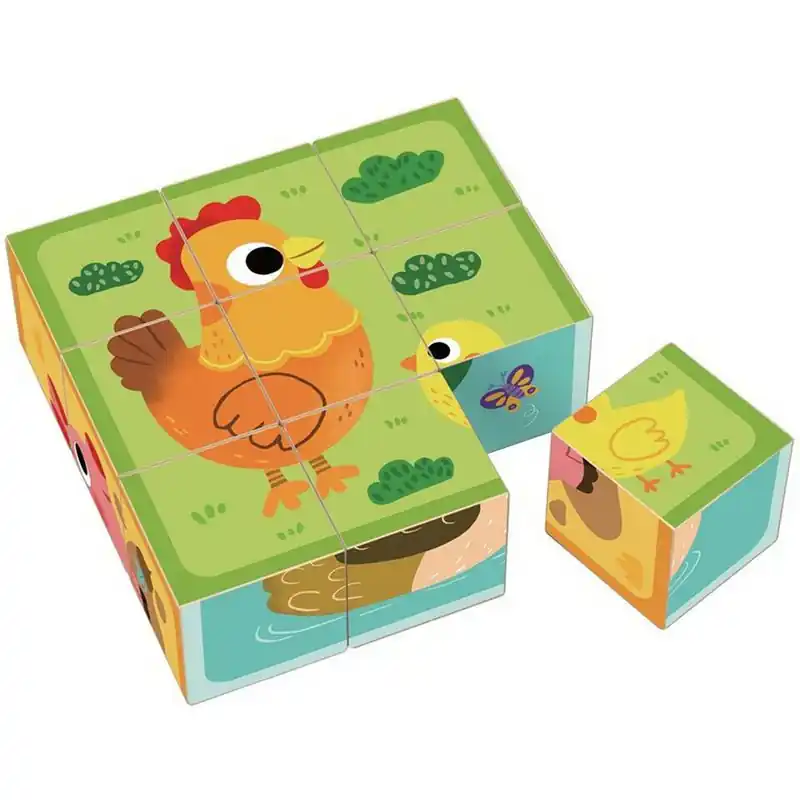 Kostky obrázkové 9ks - Farma zvířátka (2Kids Toys) Cenová Bomba