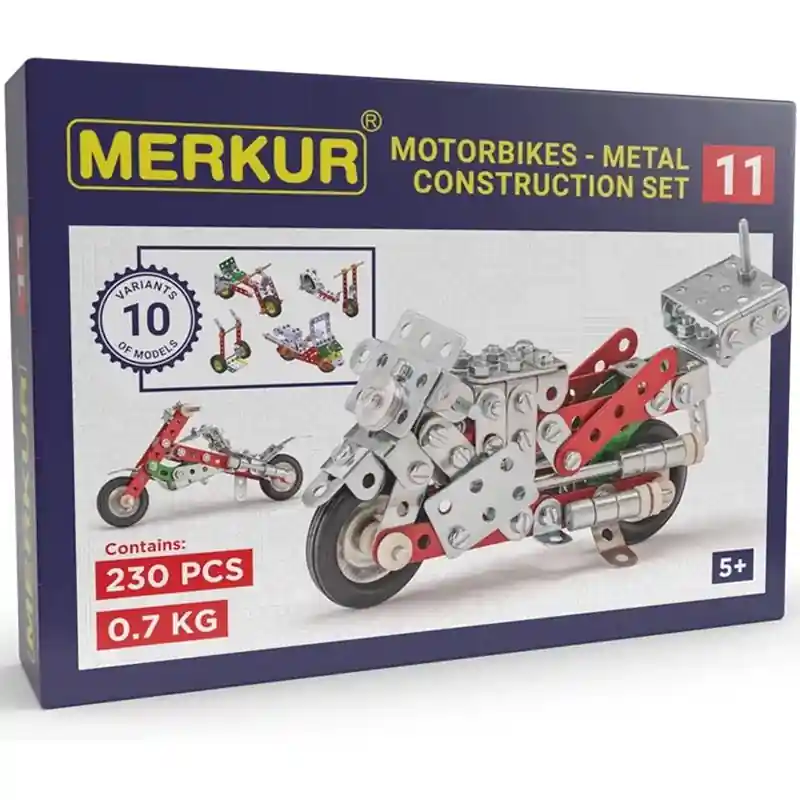 Merkur - Stavebnice M11 Motocykly - 10 modelů, 230 dílků Výprodej