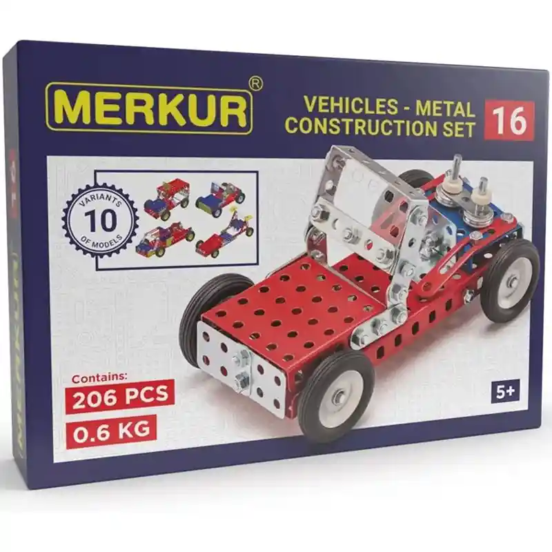 Hit Sezóny Merkur - Stavebnice M16 Autíčka - 10 modelů, 206 dílků