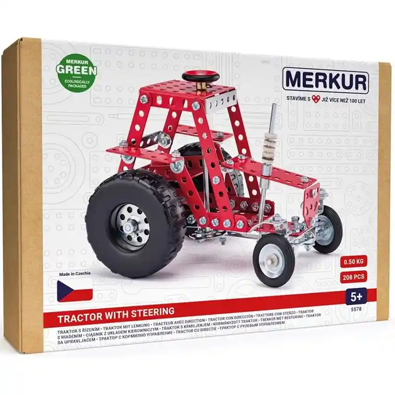 Cenová Bomba Merkur - Traktor s řízením, 208 dílků