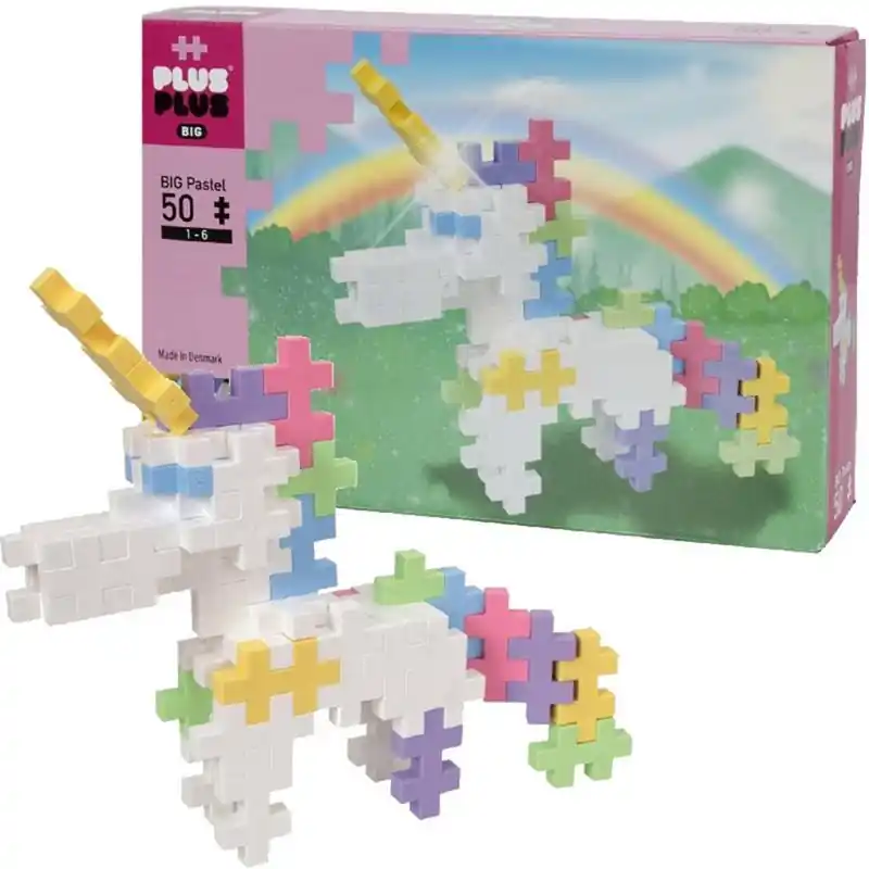 Sezónní Sleva Plus-Plus BIG stavebnice - 50ks Pastel Jednorožec