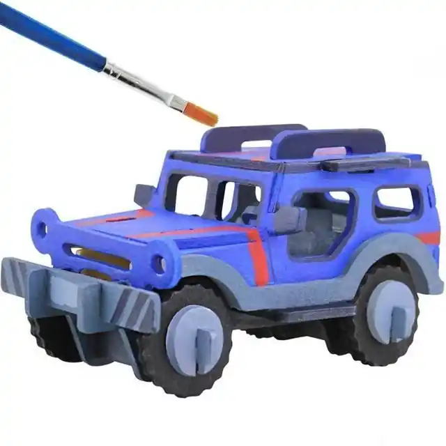 3D Puzzle s barvami - Jeep (4 barvy + štětec) Akce