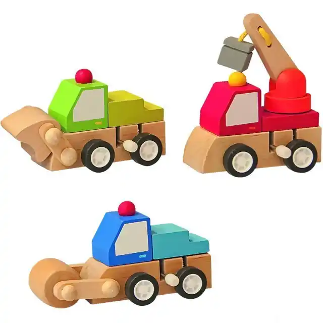 Časově Omezené Auto - Natahovací autíčko, Stavební stroje B, 1ks (Woody)