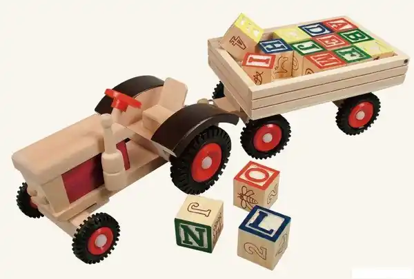 Auto - Traktor s vlečkou a kostkami ABC (Bino) Přímo Od Výrobce