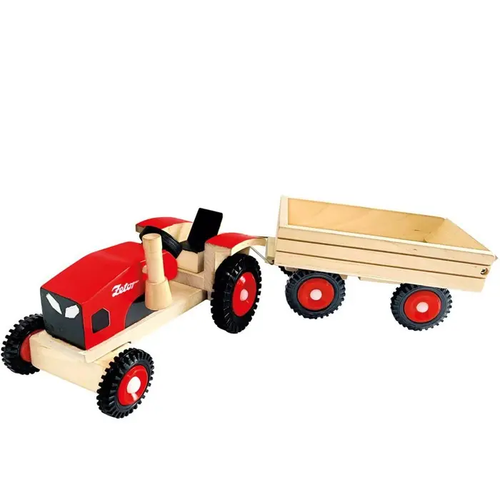 Auto - Traktor s vlečkou dřevěný Zetor (Bino) Rychlé Dodání
