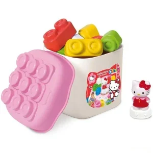 Clementoni - Clemmy, Kostky v kyblíku Hello Kitty, 16 ks Vysoce Kvalitní