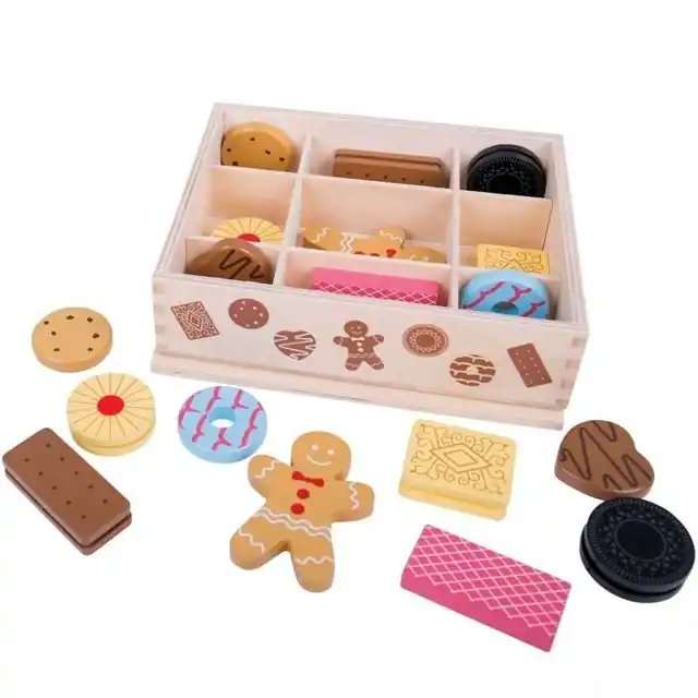 Dekorace prodejny - Box s dřevěnými sušenkami (Bigjigs) Novinka