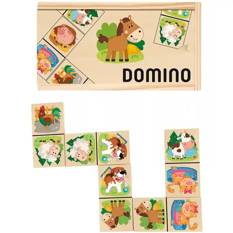 Domino - Domácí zvířata dřevěné, 28ks (Woody) Vrácení Zdarma