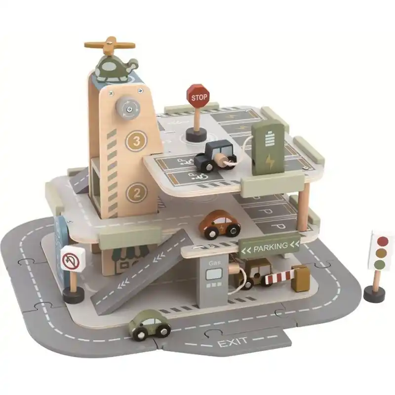 Garáž dřevěná - Patrová s výtahem a cestou (2Kids Toys) Ihned K Objednání