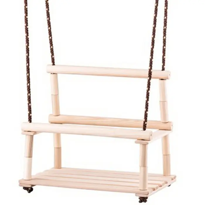 Nízká Cena Houpačka - S ohrádkou dřevěná přírodní (Woody)