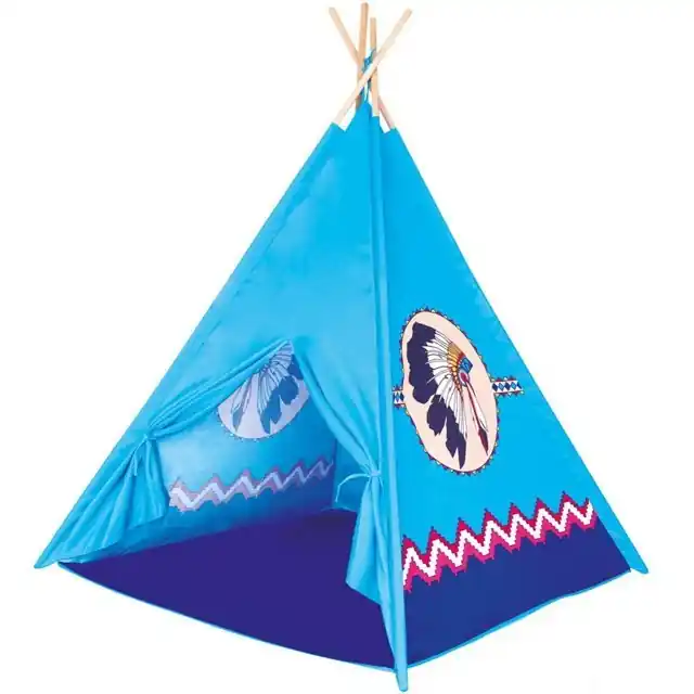 Indiánský stan - Dětské Teepee, modrý (Bino) Přímo Od Výrobce