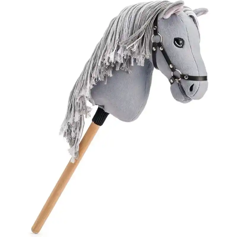 Koňská hlava na tyči - Hobby horse Apollo šedý provázková hříva (Faunica) Výhodná Nabídka