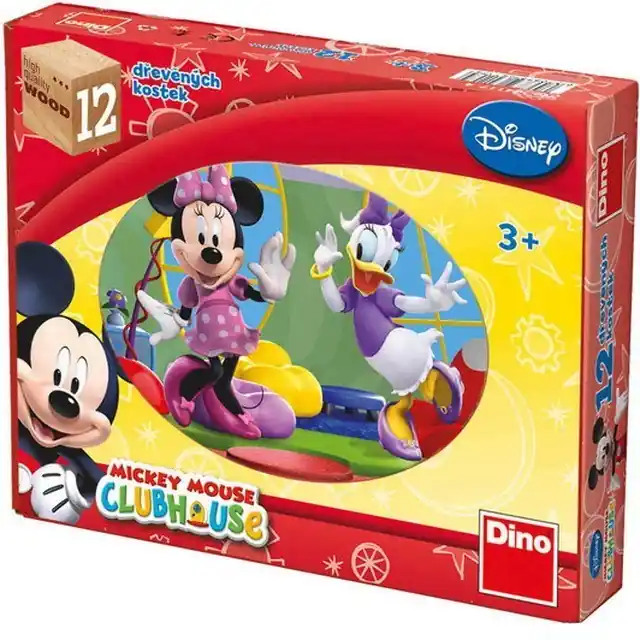 Kostky obrázkové 12ks - Mickeyho klubík (Dino) Sleva