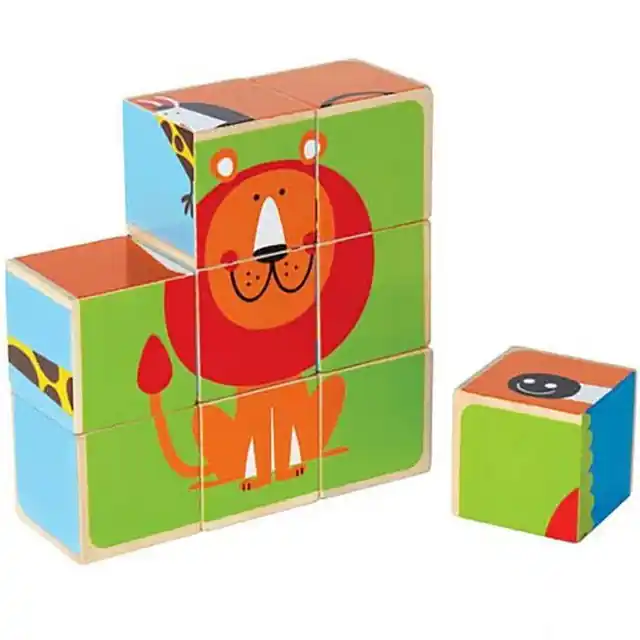 Hit Sezóny Kostky obrázkové 9ks - Zvířátka v ZOO (Hape)