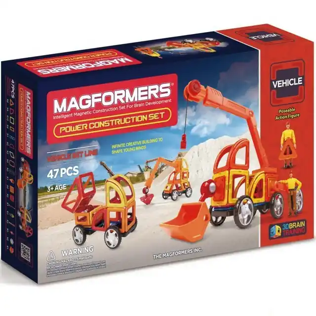 Cenový Hit Magformers - Power Construction, Stavební auta PLUS, 47 ks