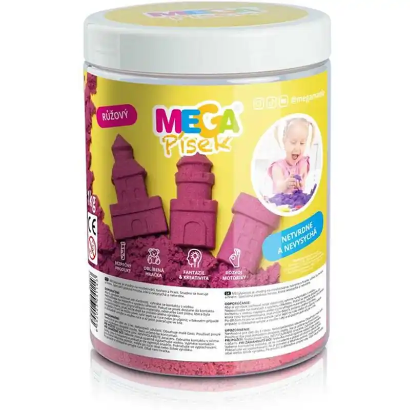 Rychlé Dodání Megapísek - Kinetický písek, Růžový, 1 kg
