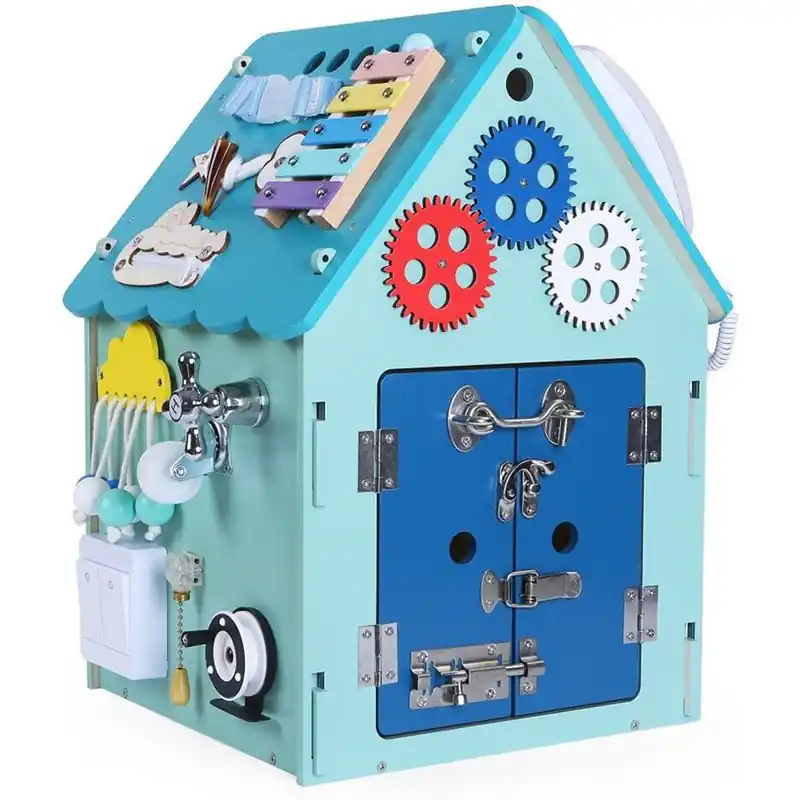 Motorická hračka - Activity board domeček modrý (2Kids Toys) Bezpečná Platba