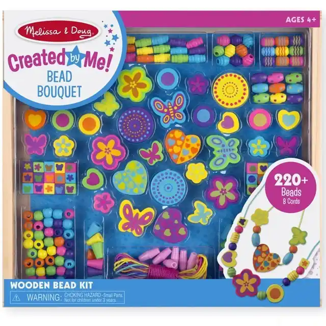 Akce Navlékací perle - Set korálků, Kytice 220ks (M&D)