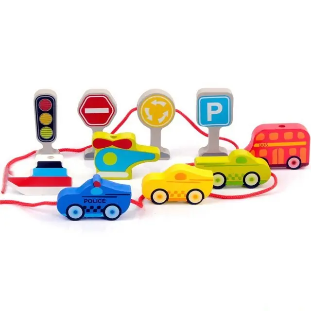 Navlékání tvarů - Dopravní prostředky, 10ks (Mi Toys) Objednat Nyní