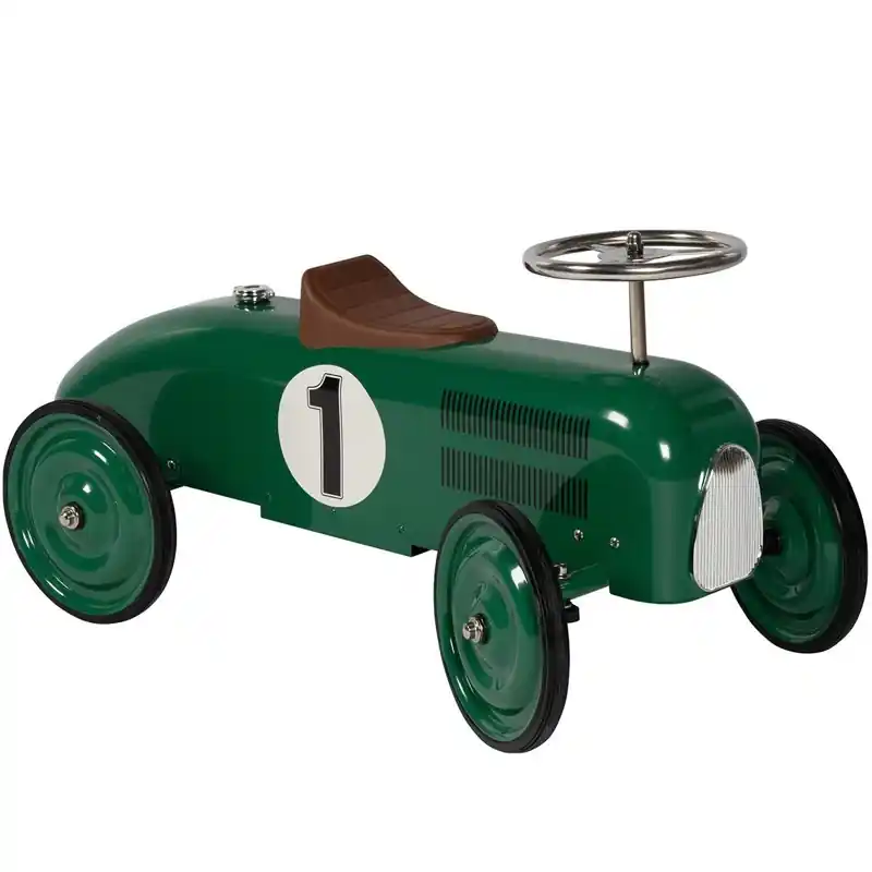 Odrážedlo kovové - Historické auto, zelené tmavě (Goki) Bezpečná Platba
