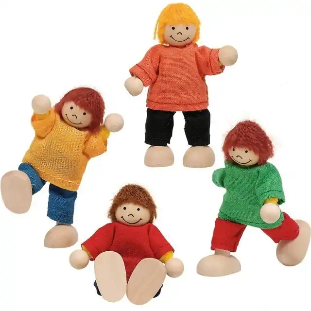 Bezpečná Platba Panenky do domečku - Děti, 4ks (Goki)