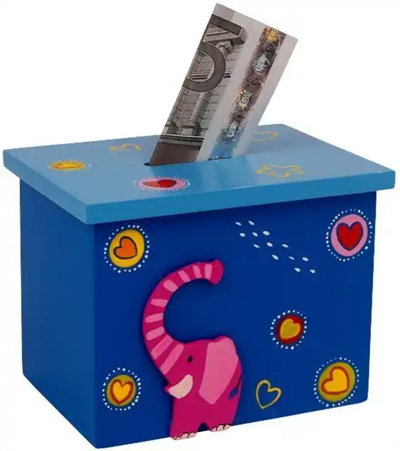 Nakupujte Hned Pokladnička - Box modrý se slonem (Legler)