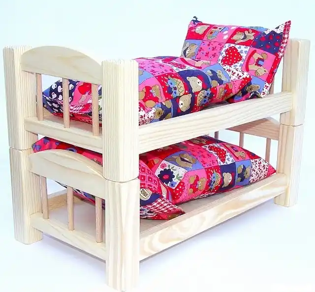Postýlka pro panenky - Přírodní palanda malá 33cm Sezónní Sleva