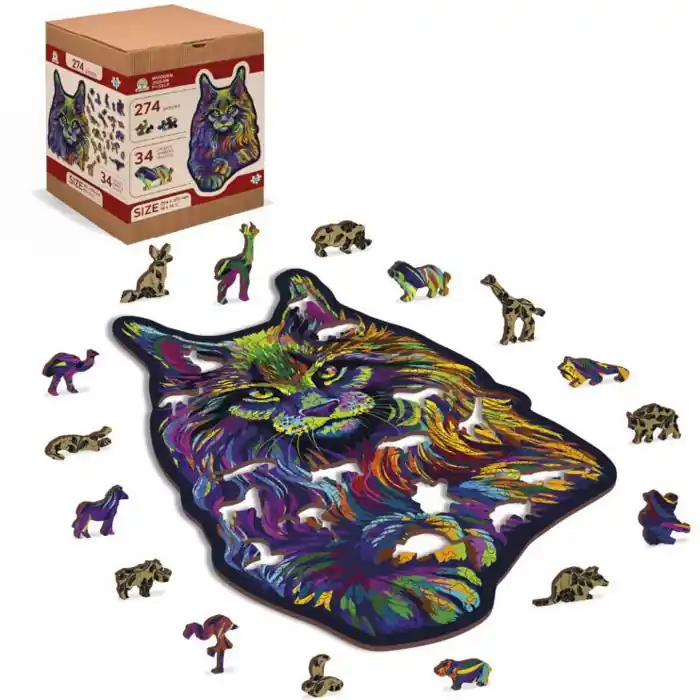 Akční Nabídka Puzzle dřevěné - Divoká kočka, L 274 dílků (Wooden City)