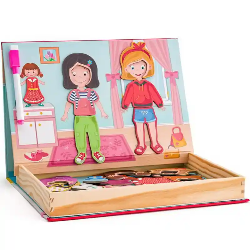 Akční Nabídka Puzzle magnetické - Kniha, Krabička módní salon (Woody)
