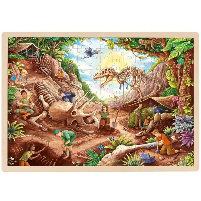 Cenově Výhodný Puzzle na desce - Maxi, Dinosauří vykopávky, 192ks (Goki)