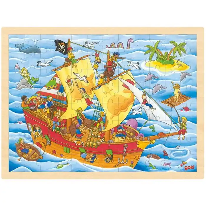 Puzzle na desce - Velké A3, Piráti, 96ks (Goki) Odeslání Ihned